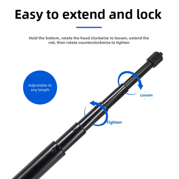 Baston selfie extensibil pentru Insta360 ONE R / X2 / EVO, mâner din aliaj de aluminiu, priză din burete și curea de încheietură; sarcină maximă 2–5 kg