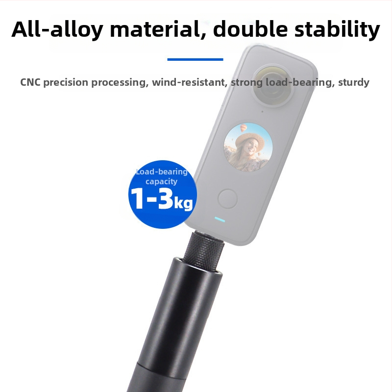 Paplašināmais Selfie sticks Insta360 ONE R / X2 / EVO ar alumīnija sakausējuma rokturi, putu rokturi un plaukstas siksnu; maksimālā slodze 2–5 kg