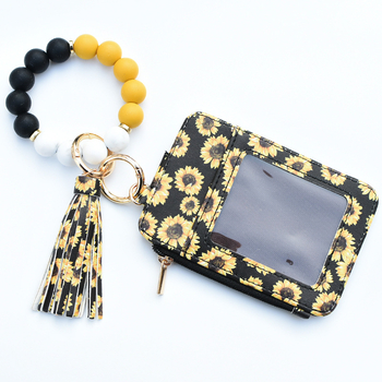 Дамски мултифункционален портфейл за монети и карти, Gu Zi, PU кожа, геометричен модел, стил уличен тренд