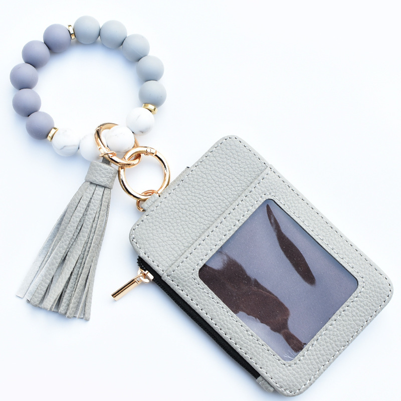 Дамски мултифункционален портфейл за монети и карти, Gu Zi, PU кожа, геометричен модел, стил уличен тренд