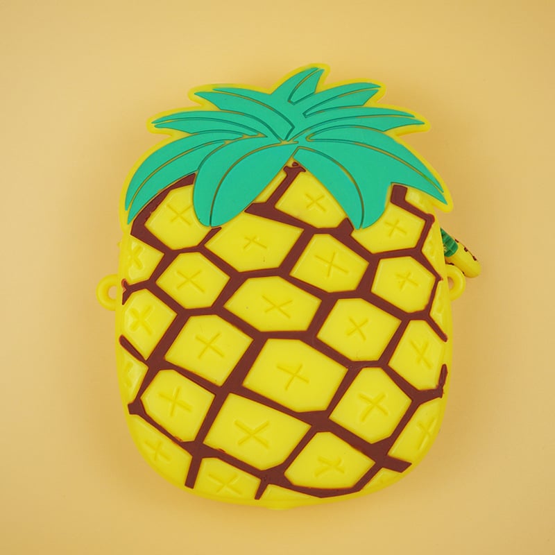 Силиконова авокадо чанта през кръст за монети, плоден принт, унисекс, портфейл с една сгъвка, водоустойчива и разширяваща се