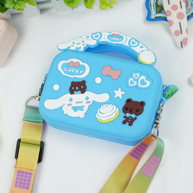 Силиконова авокадо чанта през кръст за монети, плоден принт, унисекс, портфейл с една сгъвка, водоустойчива и разширяваща се