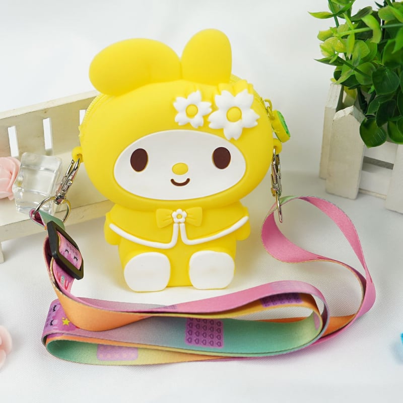 Силиконова авокадо чанта през кръст за монети, плоден принт, унисекс, портфейл с една сгъвка, водоустойчива и разширяваща се