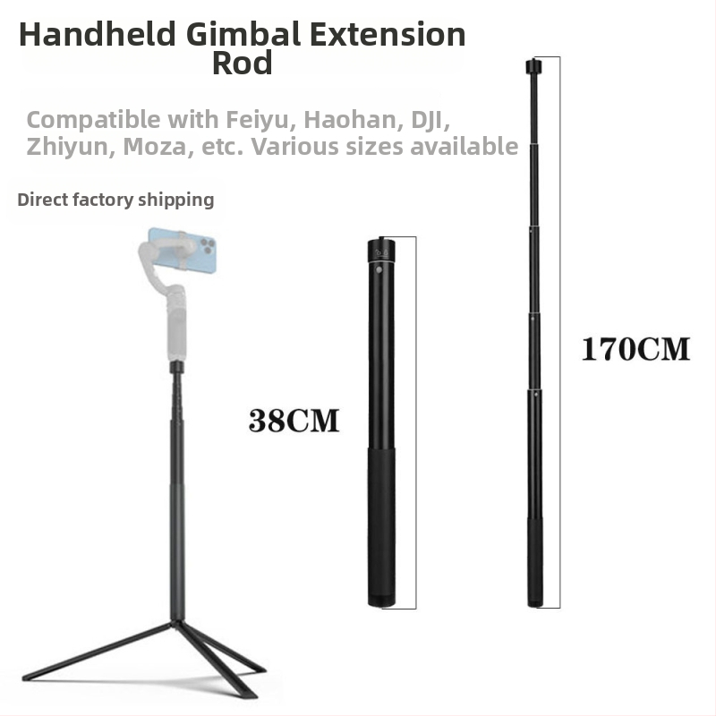 Bară de extensie din aliaj de aluminiu pentru gimbal Feiyu/DJI/Zhiqo, stabilizator triaxial, telescopic, 5 secțiuni, sarcină maximă 2-5 kg