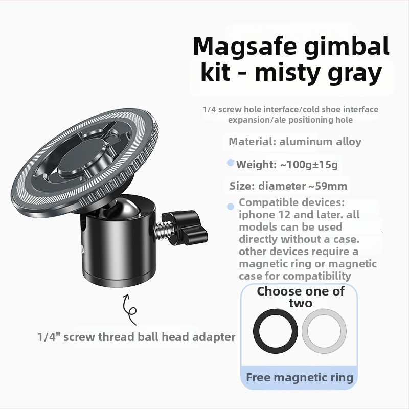 MagSafe magnetski adapter, 1/4 inčni navoj, ARRI montažno mjesto, hladna cipica, proširenje za držač telefona i kamera gimbal