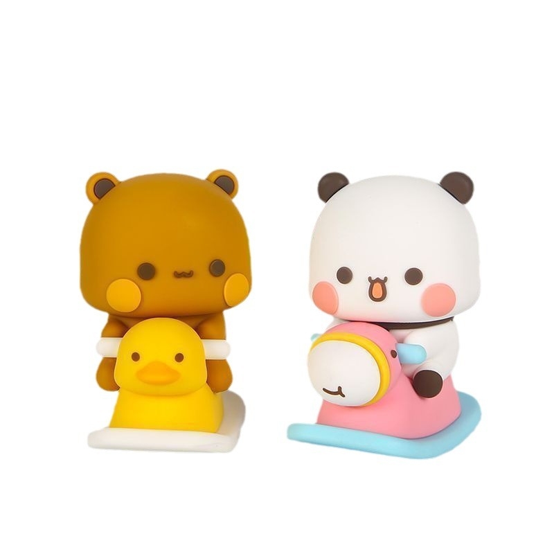 Panda Yi Er i BuBu – stolna figurica od smole, slatka crtani lik