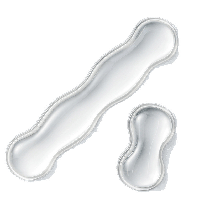 Прозрачна подложка за китката към мишката с дизайн на водна капка, нехлъзгаща се, естествен каучук, за офис и лаптоп