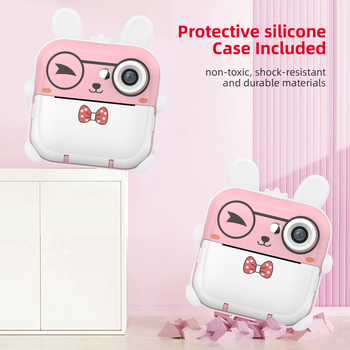 Laste Polaroid kaamera termilise printimisega, mudel Q5 rabbit, 2.0-tolline LCD, 20 MP, TF kaart