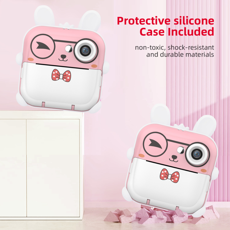 Laste Polaroid kaamera termilise printimisega, mudel Q5 rabbit, 2.0-tolline LCD, 20 MP, TF kaart