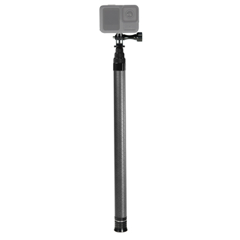 Monopod selfie din carbon cu 7 secțiuni, montaj 1/4 inch și interfețe duale, compatibil cu camere de acțiune și telefoane, sarcină maximă 2 kg