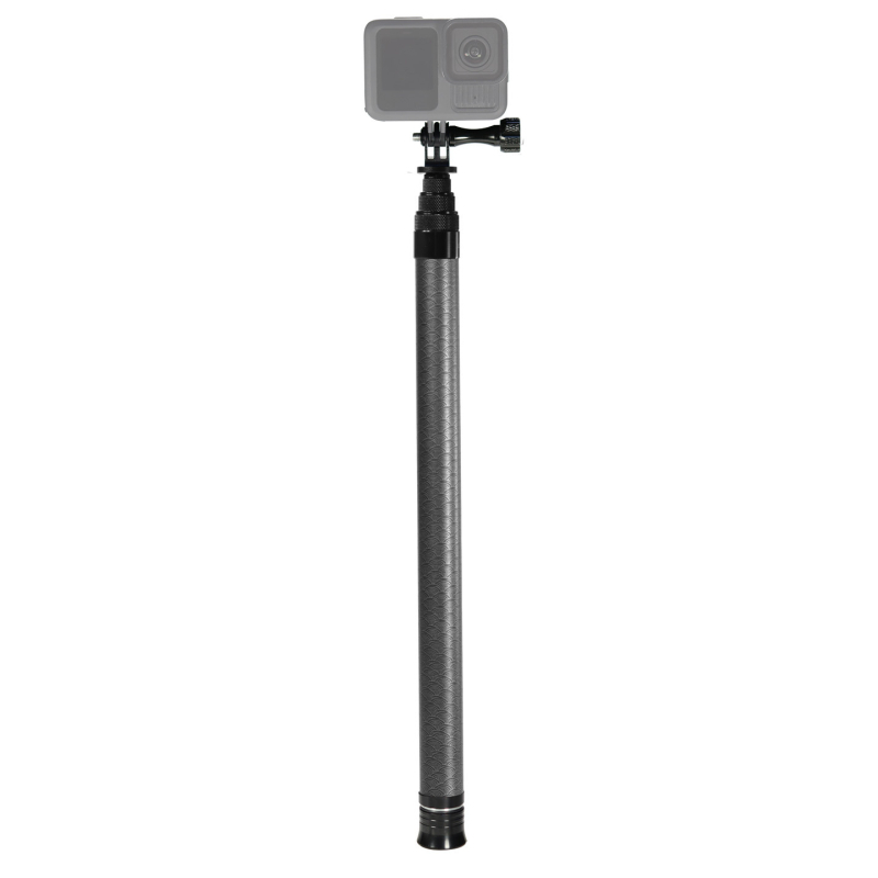 Monopod selfie din carbon cu 7 secțiuni, montaj 1/4 inch și interfețe duale, compatibil cu camere de acțiune și telefoane, sarcină maximă 2 kg