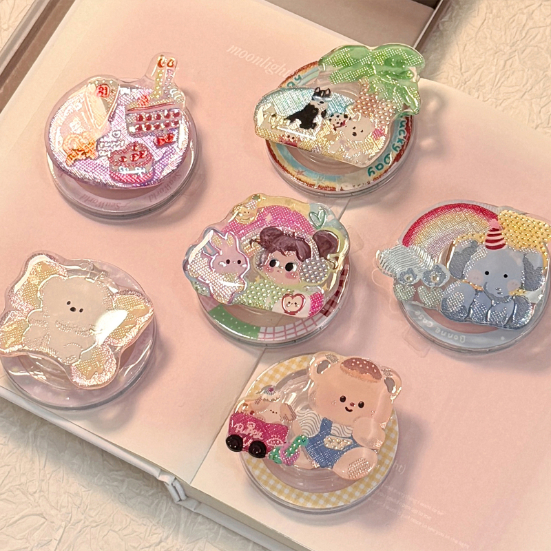 Suport de masă pentru telefon, acrilic, stil desen animat, tehnică de lipire aurie, compatibil cu o singură bază