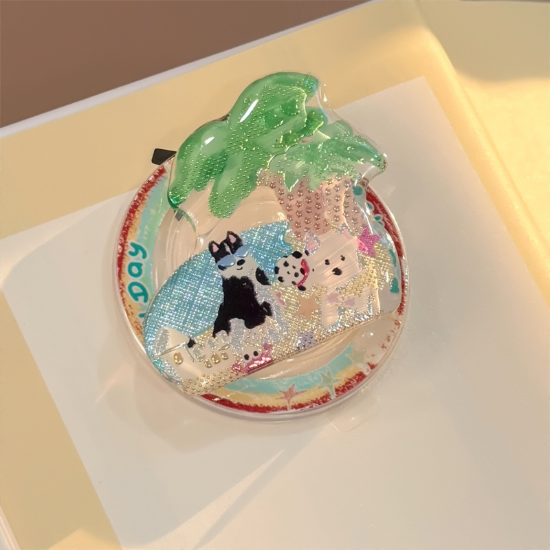 Suport de masă pentru telefon, acrilic, stil desen animat, tehnică de lipire aurie, compatibil cu o singură bază