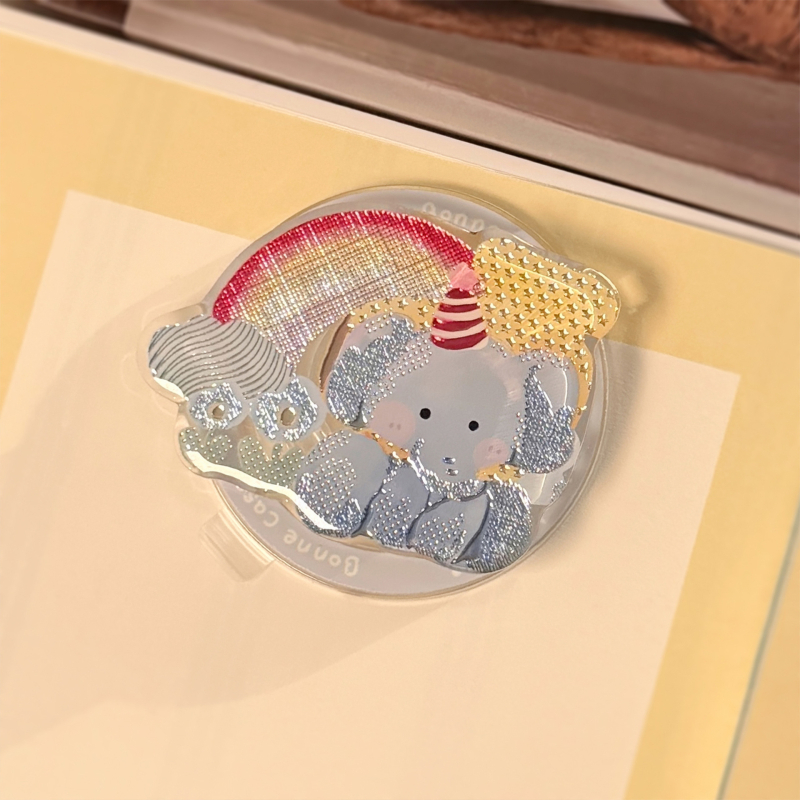 Suport de masă pentru telefon, acrilic, stil desen animat, tehnică de lipire aurie, compatibil cu o singură bază