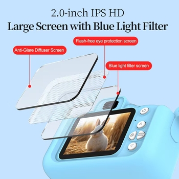 EiMi M-042 детска камера с двойна леща, 2,0-инчов LCD, TF карта за съхранение, HD видеозапис