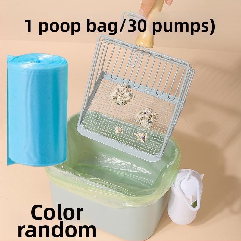 Lopată pentru nisip de pisică și coș de gunoi – 2 în 1, plastic, neimportat, fără cadou