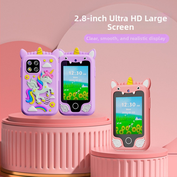 Detský vzdelávací smartphone s HD kamerou, dotyková obrazovka, TF karta podpora, telo ABS+silikónu, 40MP+ snímací senzor