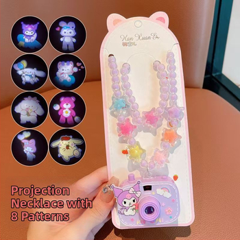 Mini náhrdelník s projekčnou kamerou pre dievčatá – svetelná plastová hračka