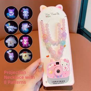 Mini náhrdelník s projekčnou kamerou pre dievčatá – svetelná plastová hračka