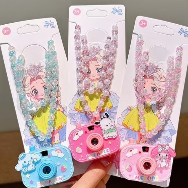 Mini Colier cu Cameră de Proiecție pentru Fete, Jucărie Plastică Luminoasă