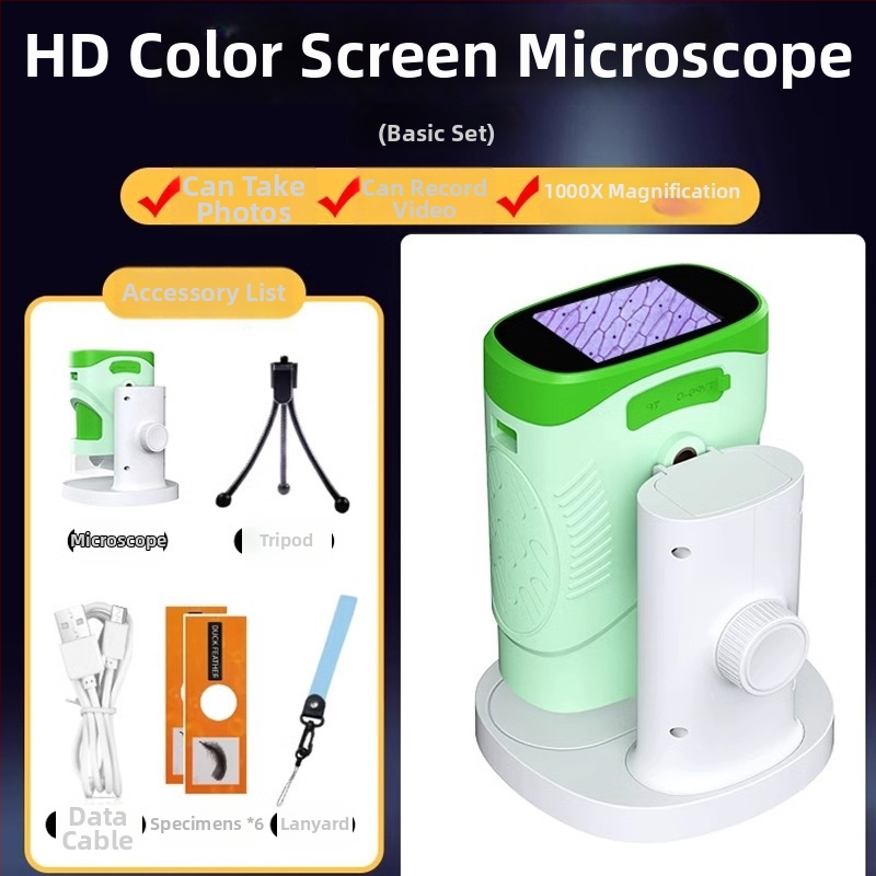 Detská prenosná 4K mikroskop kamera s 2-palcovým LCD, model X10, TF karta úložisko, ABS telo