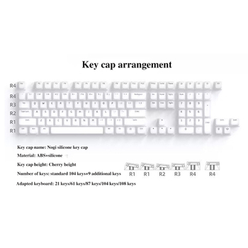 Set kapica tipki za mehaničku gaming tipkovnicu – RGB pozadinsko osvjetljenje, vodootpornost, kompatibilno s tipkovnicama od 21/61/87/104/108 tipki
