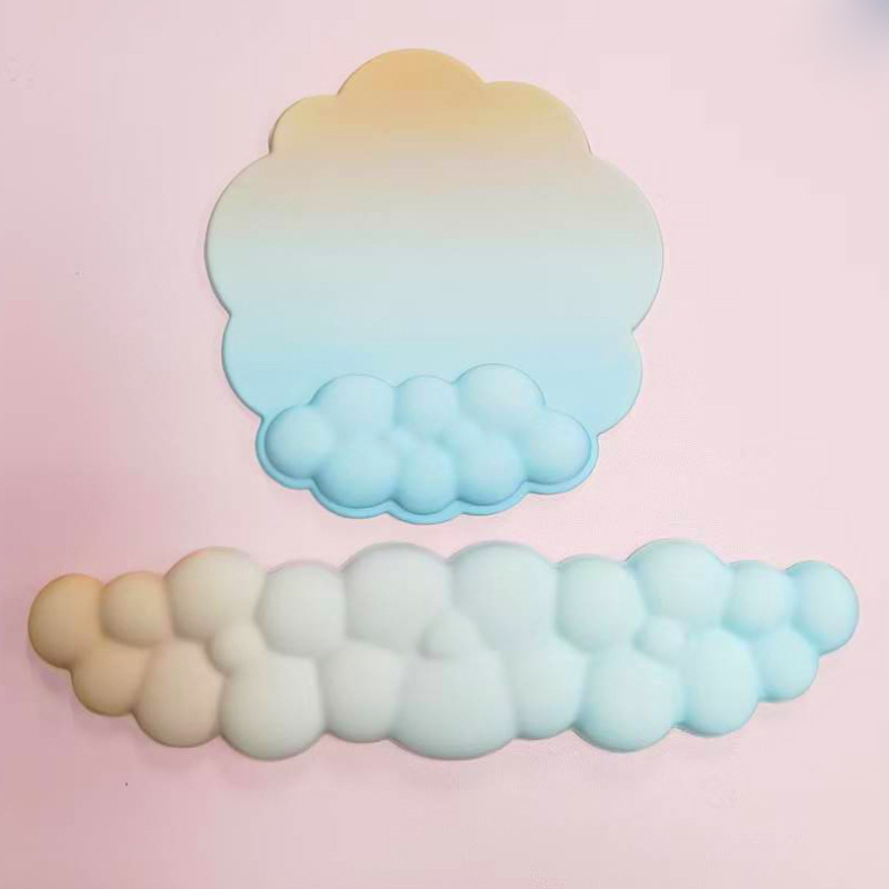 Podložka za miš s Gradient Cloud dizajnom i podrškom za tipkovnicu, gumena podloga, protivklizna površina