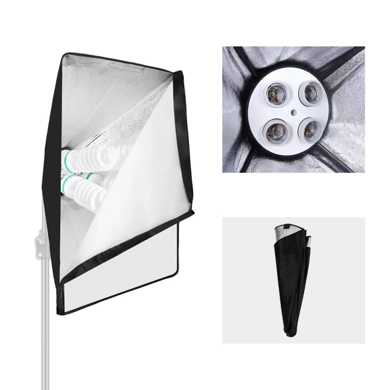 Softbox fotografic cu patru surse de lumină — Ha neng Haineng 01000, construcție metalică, potrivit pentru portret