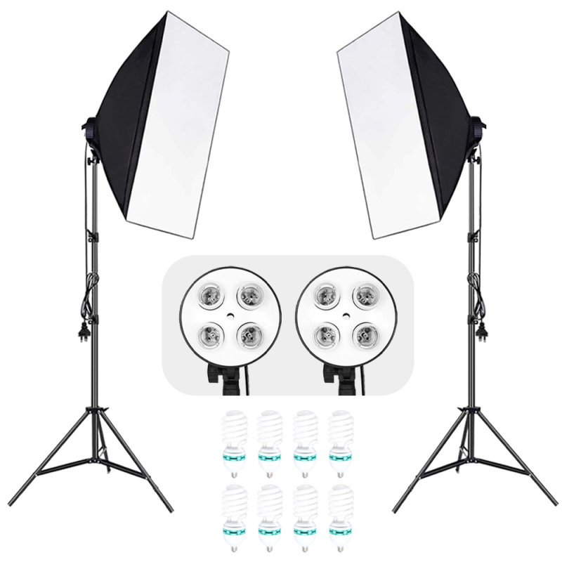 Softbox fotografic cu patru surse de lumină — Ha neng Haineng 01000, construcție metalică, potrivit pentru portret