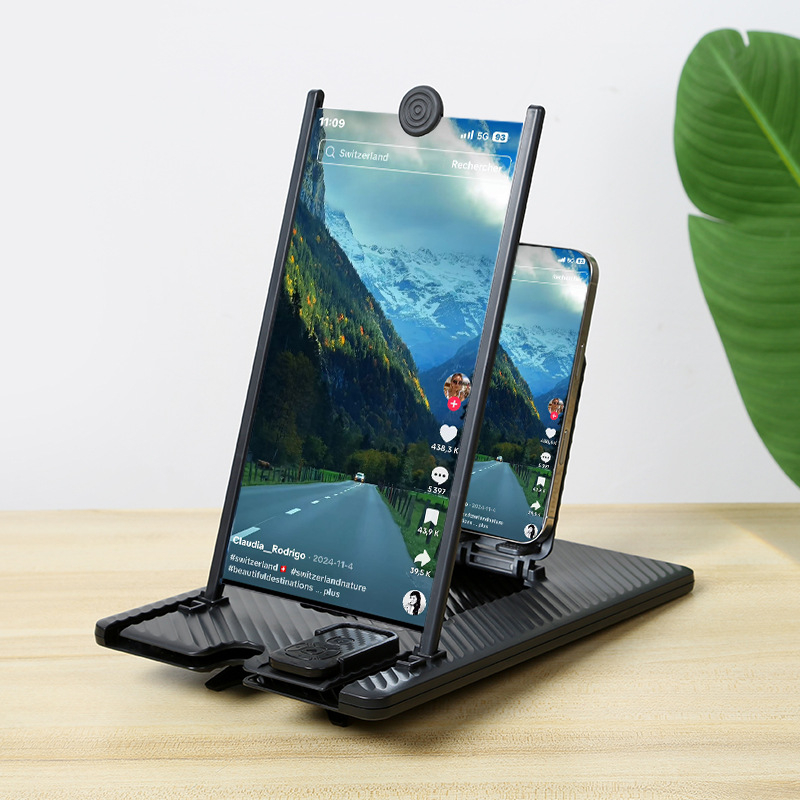 Stojan na zosilnenie obrazovky pre mobilný telefón s diaľkovým ovládaním, ABS materiál, jednoduchý štýl, podpora personalizácie