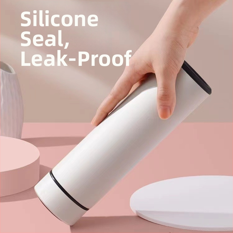 Termosinis puodelis su 304 nerūdijančio plieno vidiniu bakeliu, išorinis 201 nerūdijančio plieno korpusas, izoliacija 6–12 valandų, arbatų ir vandens atskyrimas, išmanus valdymas su temperatūros matavimu