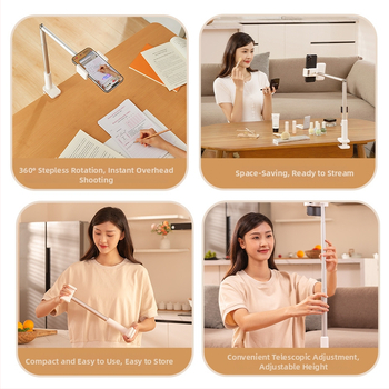 Θέση κινητού για λήψεις από πάνω — κράμα αλουμινίου, καθολική συμβατότητα, κατάλληλο για ζωντανή μετάδοση και εγγραφή βίντεο από πάνω