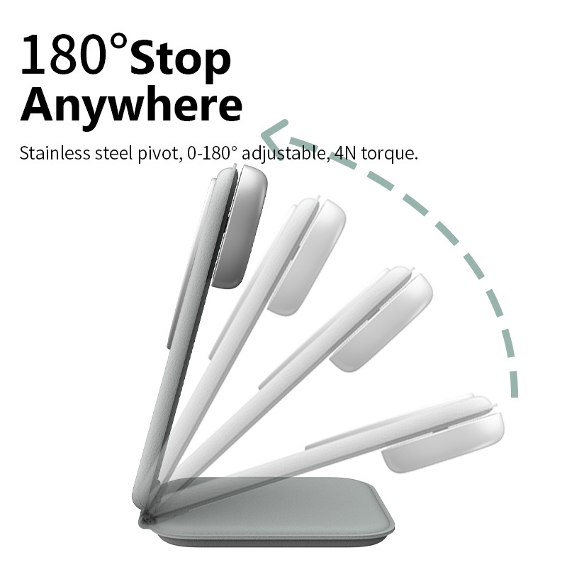 3-σε-1 αναδιπλούμενη βάση ασύρματης φόρτισης με μαγνητική φόρτιση, 15W QC3.0, 2A Έξοδος