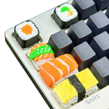 Keycap - ručno izrađeni smolni sushi dizajn za mehaničke tipke s križnim osovinama; prilagođeni logotip; moguća privatna etiketa