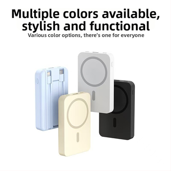 Magnetinis belaidis įkrovimo powerbankas, 10 000 mAh, 22,5 W PD2.0, su kabeliu ir nešiojamu stovu