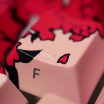 Sakura Makima Anime set capace PBT pentru tastatură mecanică, gravură laterală, transparent, compatibil cu iluminare RGB, pentru layout-uri 87/108/68/75, peste 98 taste