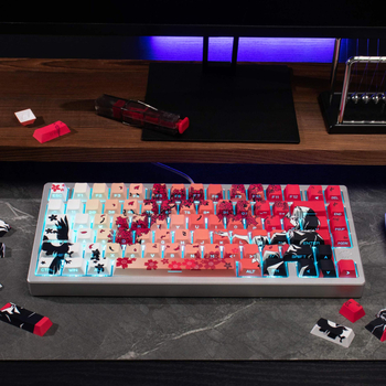 Sakura Makima Anime set capace PBT pentru tastatură mecanică, gravură laterală, transparent, compatibil cu iluminare RGB, pentru layout-uri 87/108/68/75, peste 98 taste