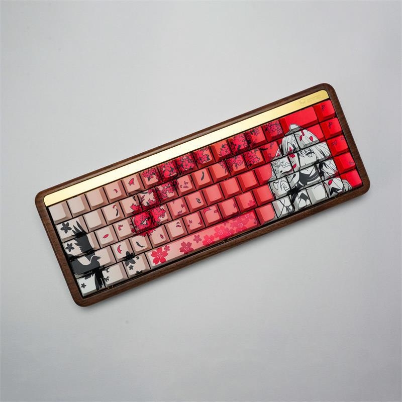 Sakura Makima Anime set capace PBT pentru tastatură mecanică, gravură laterală, transparent, compatibil cu iluminare RGB, pentru layout-uri 87/108/68/75, peste 98 taste