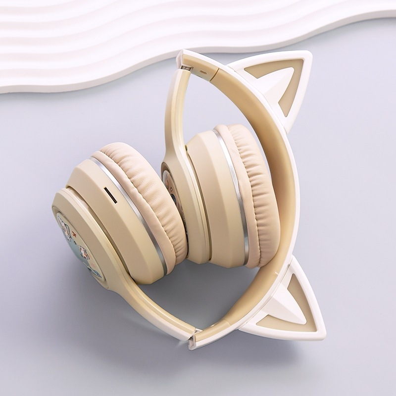 Bluetooth slušalice s mačjim ušima, podrška za memorijsku karticu, domet 15 m, Bluetooth 5.4, pulsirajuće svjetlo, trajanje baterije više od 8 sati