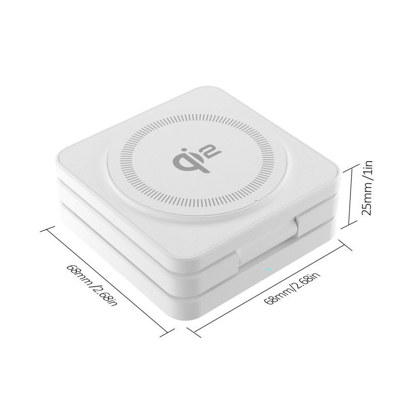 Încărcător magnetic wireless Qi2 3-in-1, pliabil, pentru iPhone, AirPods și Apple Watch - Putere maximă 15W, Intrare 9V/2A
