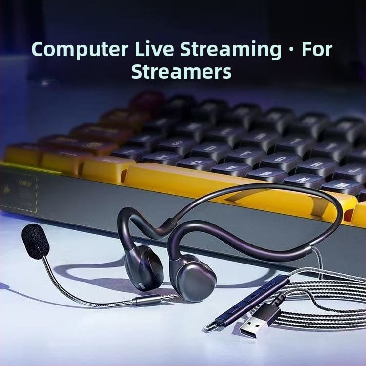 Drôtový headset pre živé vysielanie s mikrofónom s potlačením šumu, pre PC/desktop/notebook, 3,5 mm konektor, 2 m kábel, všetko v jednom