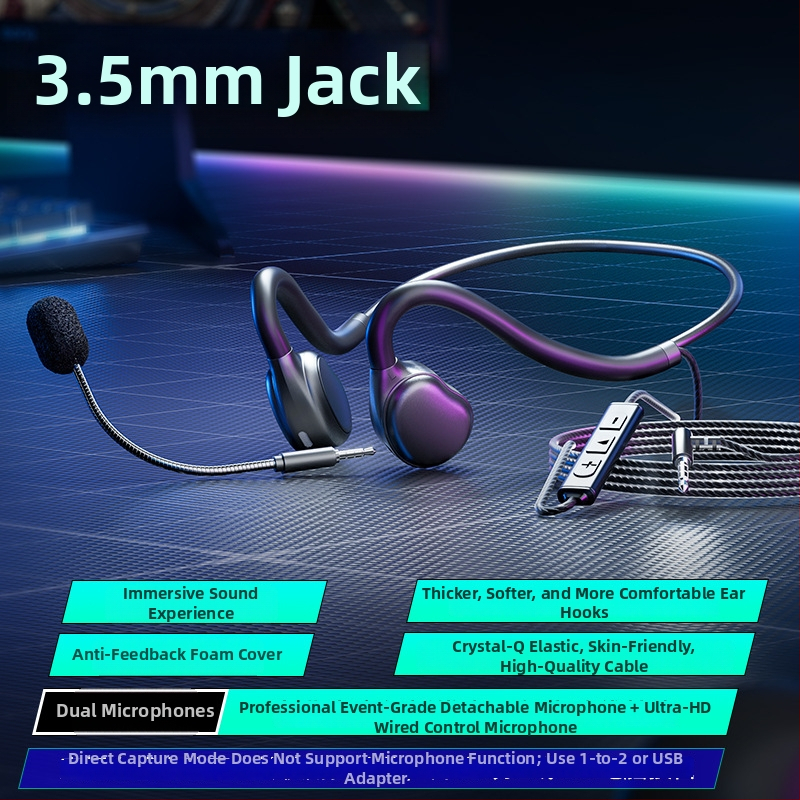 Drôtový headset pre živé vysielanie s mikrofónom s potlačením šumu, pre PC/desktop/notebook, 3,5 mm konektor, 2 m kábel, všetko v jednom