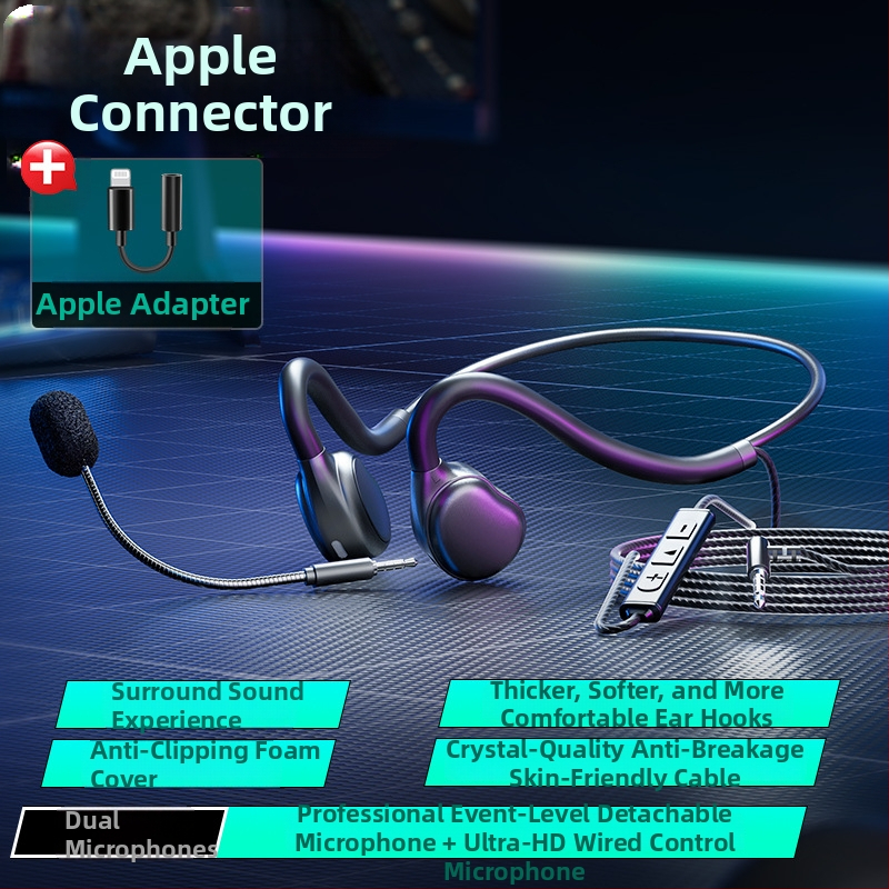 Drôtový headset pre živé vysielanie s mikrofónom s potlačením šumu, pre PC/desktop/notebook, 3,5 mm konektor, 2 m kábel, všetko v jednom