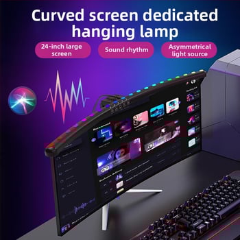 Monitoram uzkarināma LED lampiņa ar balsu vadību un sinhronizētu ritmisku apgaismojumu (USB barošana; viedā balss un lietotnes vadība; ambientā gaismas režīms; krāsu temperatūras un spilgtuma regulēšana; bezvadu uzlādes modulis)