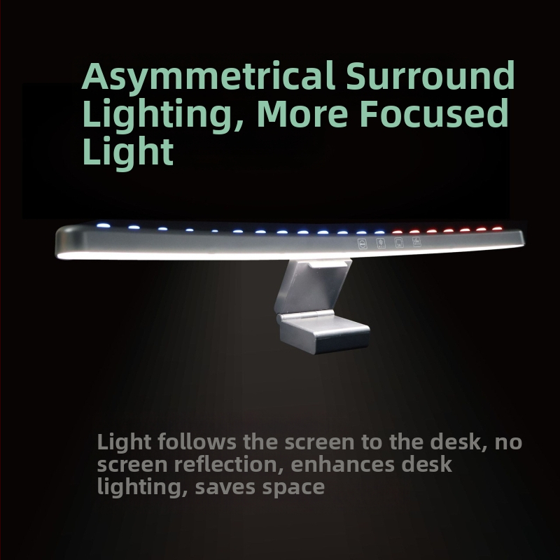 Monitoram uzkarināma LED lampiņa ar balsu vadību un sinhronizētu ritmisku apgaismojumu (USB barošana; viedā balss un lietotnes vadība; ambientā gaismas režīms; krāsu temperatūras un spilgtuma regulēšana; bezvadu uzlādes modulis)