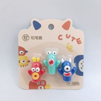 Capac de creion din silicon moale cu motiv de desene animate, capac creativ pentru pix cu iepure și hamster, husă de protecție pentru vârful pixului pentru copii