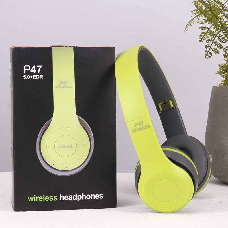 Căști gaming wireless P47 – Bluetooth 5.0, rază de 10 m, IPX4, autonomie 4–8 ore, sunet stereo