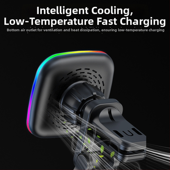 Magnetski bežični automobilni punjač s nosačem za ventilaciju za iPhone 12–15, QC3.0, 9V/2A, 15W
