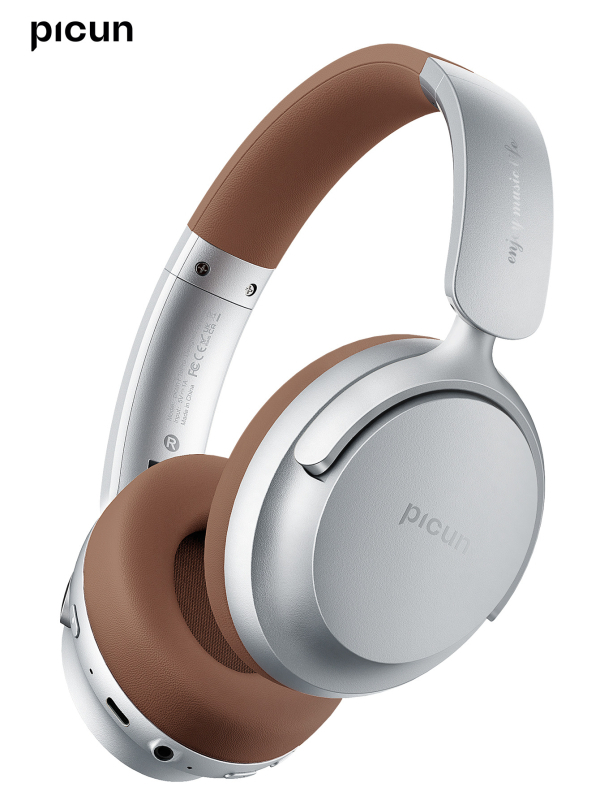 Picun NC60 headset wireless pentru PC/jocuri cu anulare activă a zgomotului, latență scăzută pentru esports, Bluetooth 5.4, autonomie peste 8 ore, rază de acțiune 10 m