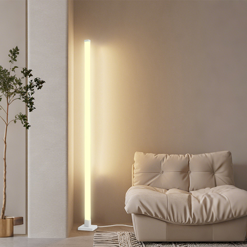 LED торшер с RGB амбиентно осветление, дистанционно управление, nordic стил, акрилен корпус, PVC абажур